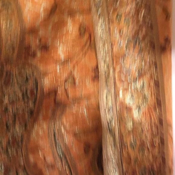 NWOT Orange and Browns with Silver Threads Scarf or Stole/Wrap - Picture 8 of 8